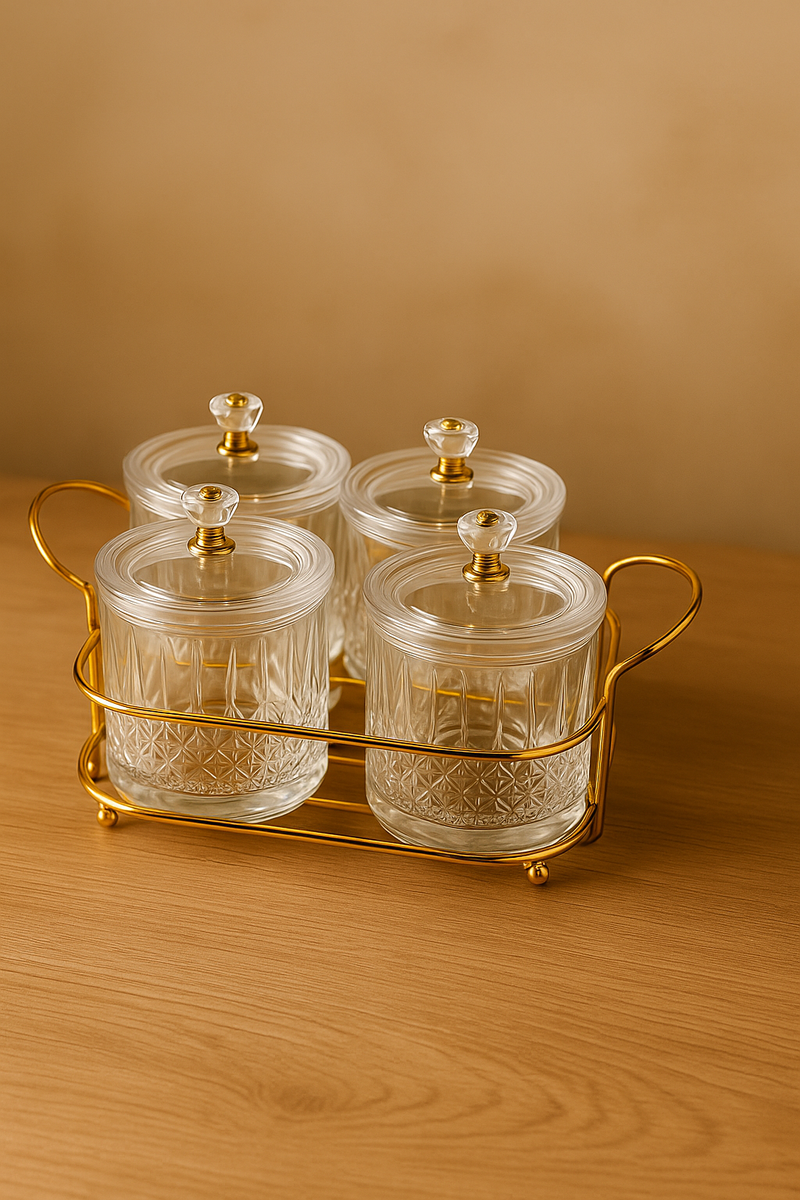 Aurora Luxe Glass Jar Set – 4-Piece