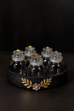Midnight Elegance 5-Jar Glass Storage Set