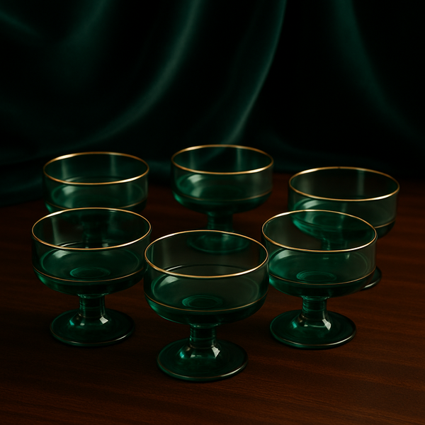 Emerald Elegance Glassware Set (6 pcs)