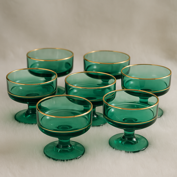 Emerald Elegance Glassware Set (6 pcs)