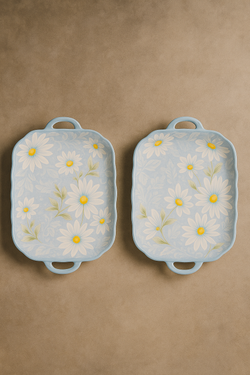 Royale Elegance 2-Piece Plate Set – Daisy Blue Collection