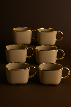 Regalia Luxe – 6-Piece Premium Beige Mug Set