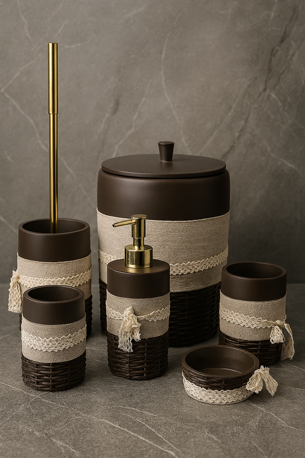 Rustic Elegance 5-Piece Bathroom Accessory Set