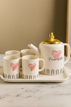 Forever Together – Luxury Ceramic Tea Set (5-Piece)