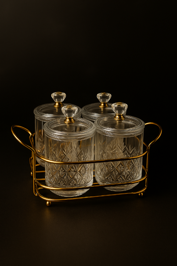 Aurora Luxe Glass Jar Set – 4-Piece