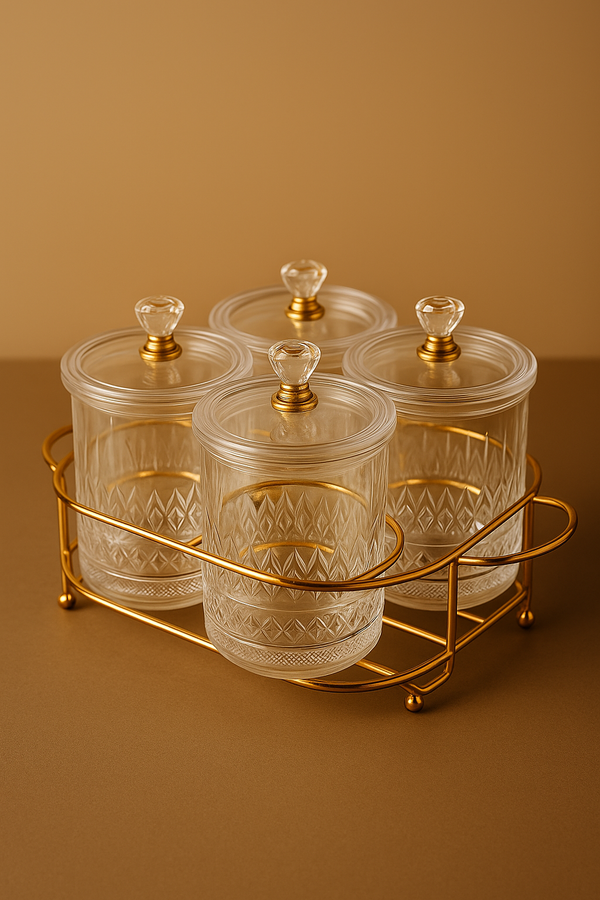 Aurora Luxe Glass Jar Set – 4-Piece