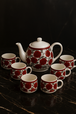 Regal Rose Porcelain Tea Set –  6 Pc Luxury Collection