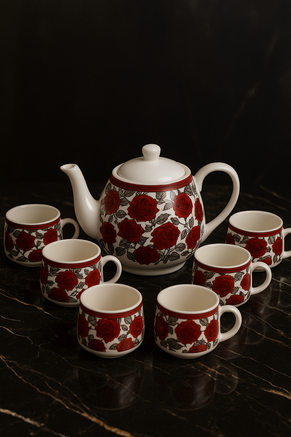 Regal Rose Porcelain Tea Set –  6 Pc Luxury Collection